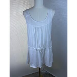 Converse Y2k Oversize Women's White Cut Out Crocheted Tank Top XL Cotton Modal